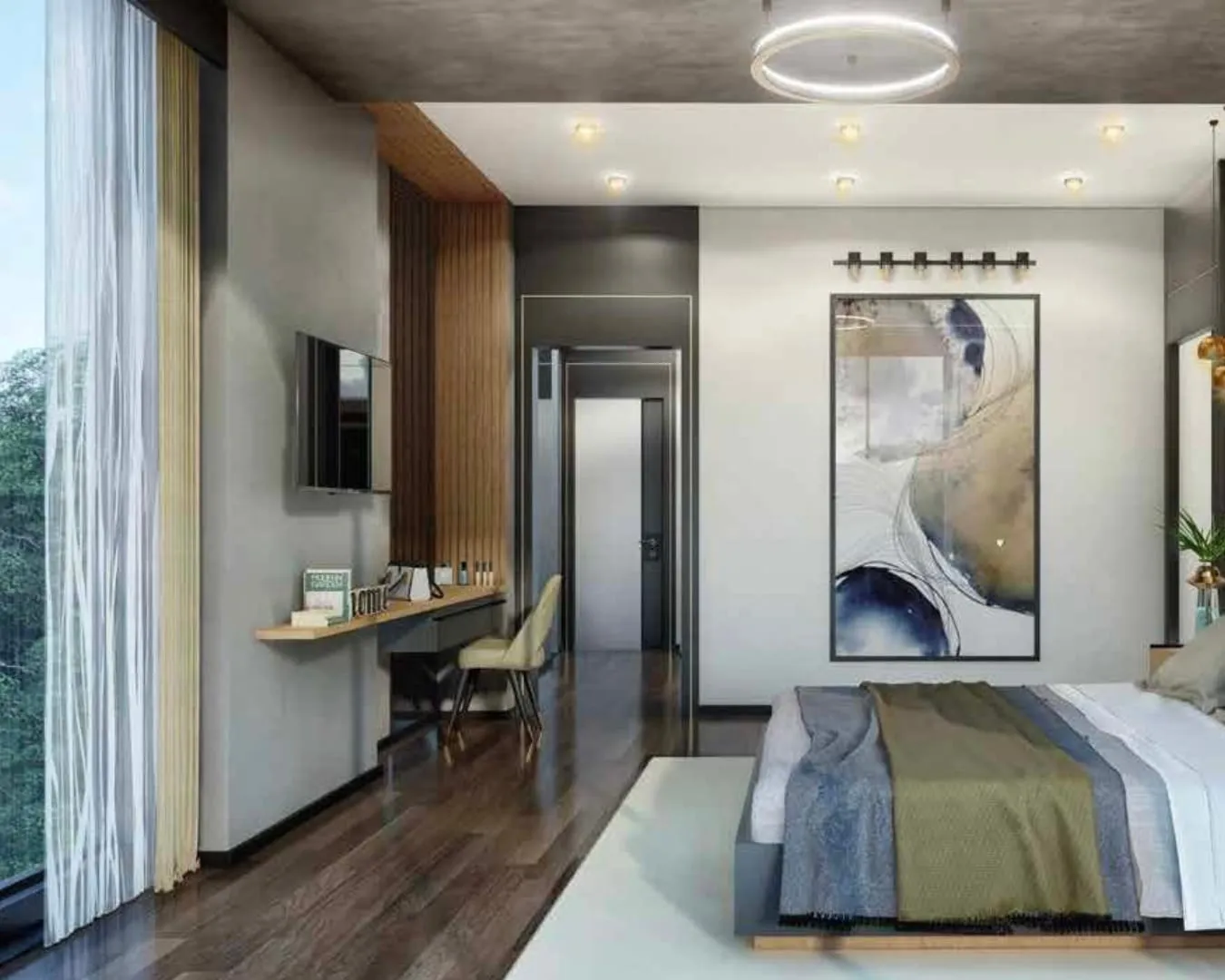 Bedroom with study corner