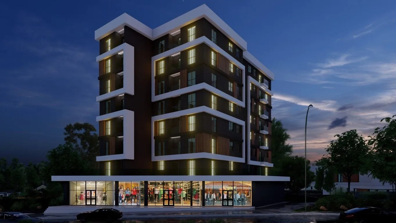 Nergis Park Evleri — Nergis Park Evleri — gece cephe aydınlatması