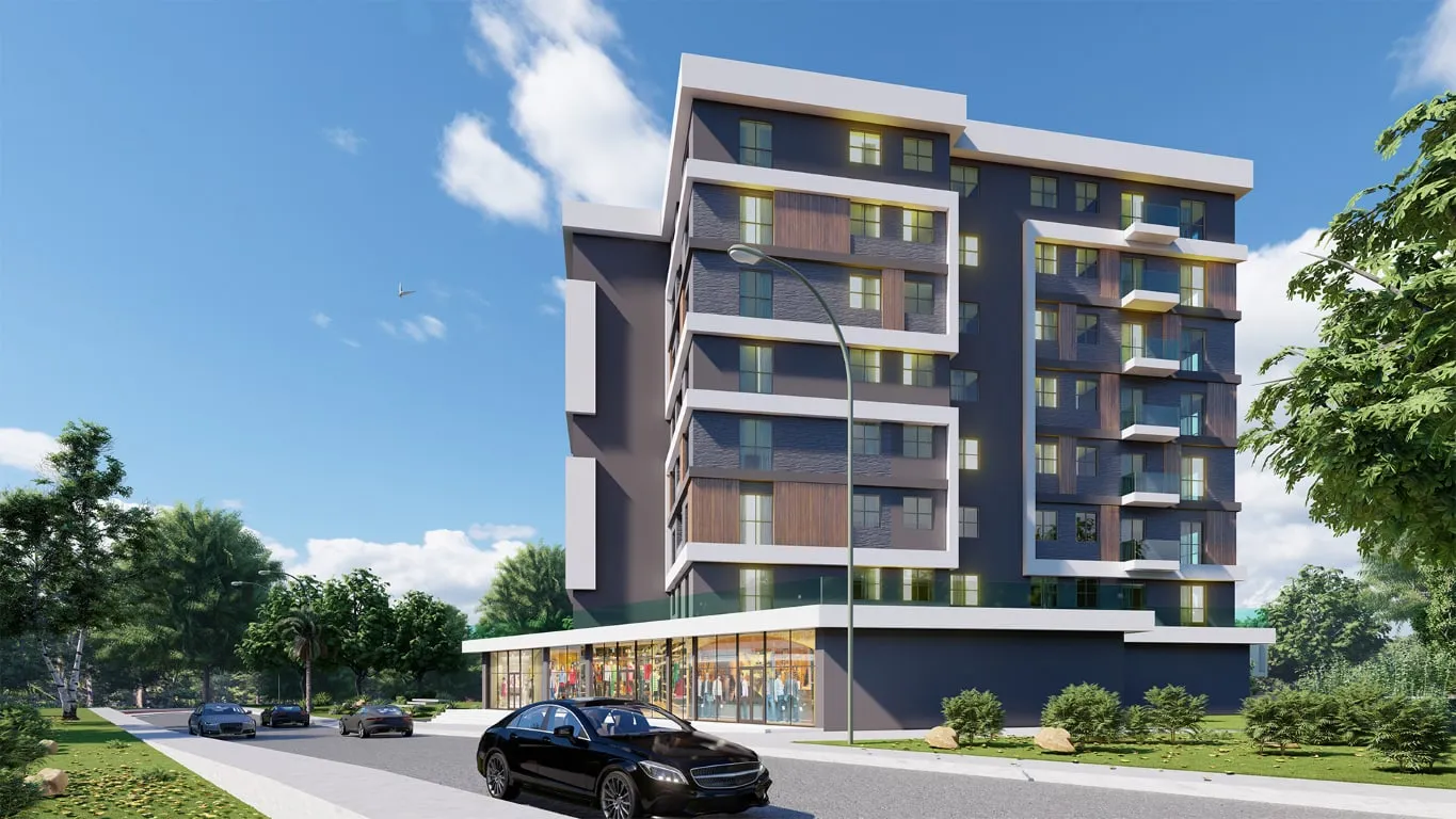 Nergis Park Evleri — Nergis Park Evleri — gündüz cephe ve zemin kat dükkânları