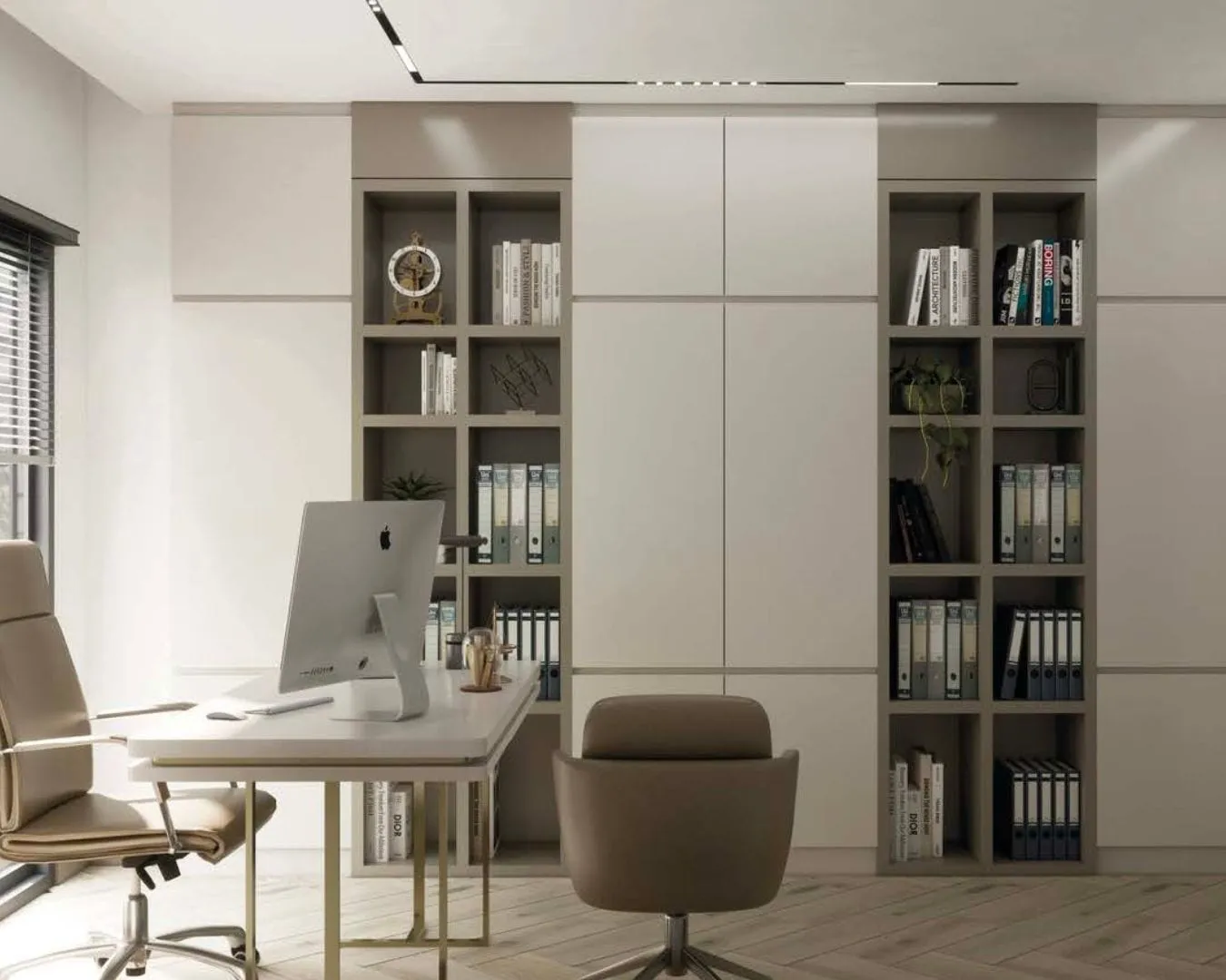 Study with bookcases